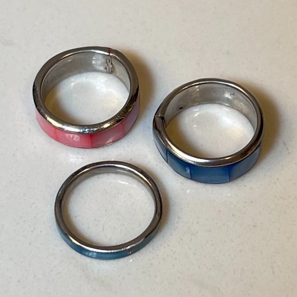 Silver Stacking Rings - Set of 3 Southwest Handmade Artisan Rings - Picture 14 of 16